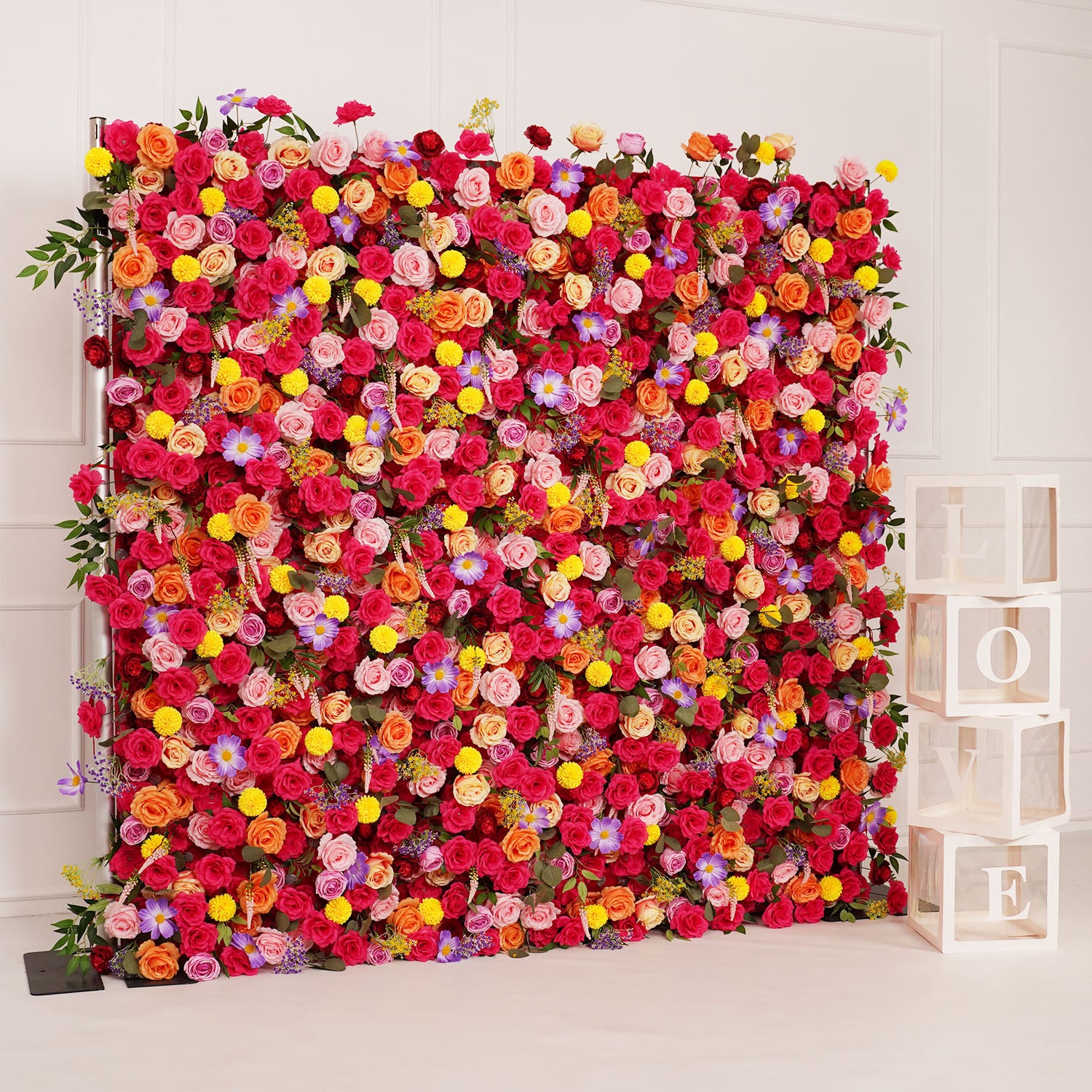 Artificial Colorful Wedding Flower Wall Decor
